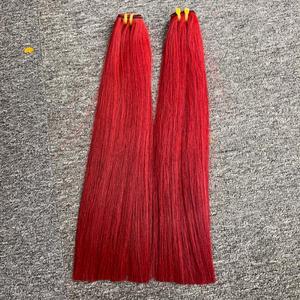 2024 Paquete de calidad superior Trama Hueso Recto Color rojo Mujeres Extensiones de cabello Cabello crudo - Product Image 6