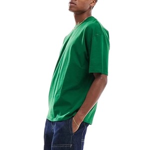 Men's <b>Tshirts</b> Streetwear Custom logo High Quality 100% Cotton Drop Shoulder Blank Heavyweight Crew Neck T-shirts - Product Image 2