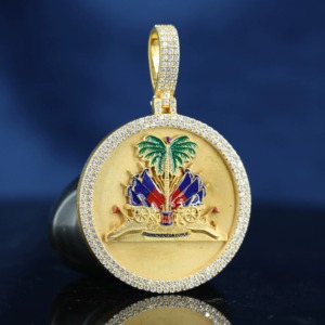 Colgante de Lujo Chapado en Plata de Ley con Moissanita, Diseño de Palmera, Engaste de Bisel, Temática Cristiana, Amuletos, Joyería de Estilo Religioso - Product Image 4
