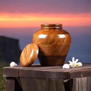 Urna Funeraria de Madera con Diseño Oceánico, Caja Conmemorativa Artesanal Inspirada en el Mar para Seres Queridos - Product Image 2