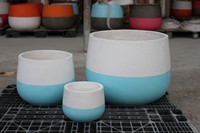 Jardinière Moderne de Luxe Grande Ronde en Fibrociment Revêtue d'Acrylique Écologique – Pots d'Extérieur de Haute Qualité pour la Plantation d'Arbres