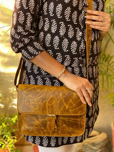 Sac à main en cuir véritable Crunch véritable fait à la main Sac à main en cuir véritable Crunch pour femmes sac à bandoulière en cuir véritable Vintage pour le bureau - Product Image 2