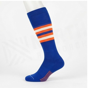 Blue <b>Knee</b> <b>High</b> Striped Soccer <b>Socks</b> for Adults Breathable Knitted Football <b>Socks</b> - Product Image 3