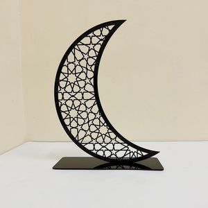 Minaret de luxe en métal, motif lune et étoile, finition argentée, pour la décoration de table de mosquée à domicile, personnalisation disponible à bas prix - Product Image 4