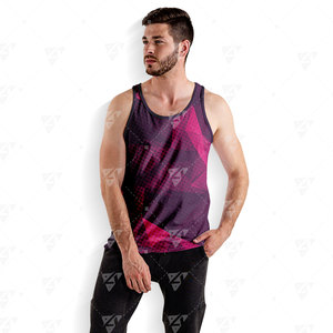 Débardeurs Homme Personnalisables en Gros, Sportifs, Imprimés par Sublimation, Tricotés Sans Couture, Légers, Col Rond, 100% Polyester, Confortables - Product Image 5