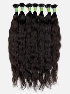 Deep Wave <b>Hair</b> Bundles Natural <b>Black</b> Human <b>Hair</b> Nano Tip <b>Extensions</b> - Product Image 1