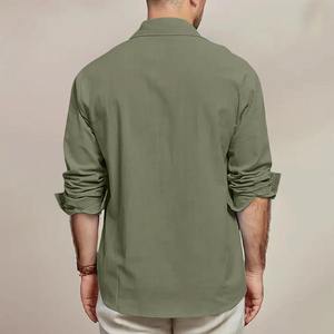 Camisa transpirable para hombre con botones, totalmente personalizable, nueva moda, superventas, camisa de alta calidad para hombre con botones a precio económico. - Product Image 2