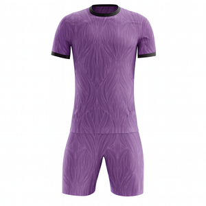 Camiseta de Fútbol de Manga Corta para Hombre, Color Morado, Cuello Redondo, Absorbe la Humedad, Ropa Deportiva de Poliéster, Diseño Sólido para Todas las Temporadas - Product Image 1
