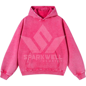 Sudadera con Capucha Extra Grande para Hombre, 100% Algodón, Felpa Francesa, Color Sólido, Diseño Casual con Bolsillo Frontal, Ropa de Otoño - Product Image 5