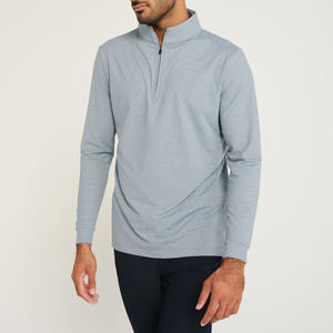 Haut de golf léger et respirant pour homme avec col et fermeture éclair, en polyester, à prix réduit - Product Image 1