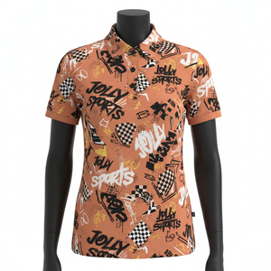 เสื้อโปโลผู้หญิงผ้าเจอร์ซีย์ผสมคอตตอน GSM ระบายอากาศได้ดี พิมพ์ลายทั่วตัว สไตล์สตรีท  รับสกรีนโลโก้ เสื้อโปโลผู้หญิง - Product Image 6