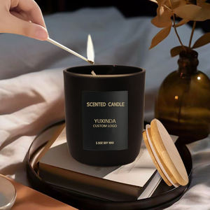 ZF Global Export Luxury Scented Candle 5.5oz Soy Wax Glass Jar 100% Organic <b>Environment</b>-Friendly Holiday Diwali Aromatherapy - Product Image 4