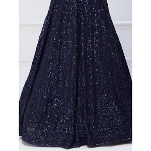 Lovely Navy Blue Lentejuelas Georgette Compromiso Wear Lehenga Choli - Product Image 1
