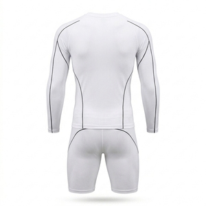 men's pickleball sweatshirt and shorts compression <b>set</b> sun upf protection four way stretch quick dry breathable custom courtwear - Product Image 3