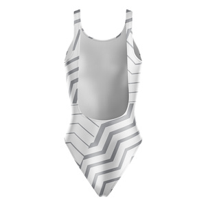 Scoop Neck Custom High Waist One Piece Solid Swimwear for Women High Quality Women's Beachwear Swimsuits - Product Image 2