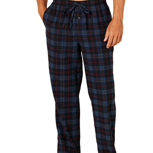 <b>Men's</b> Breathable Cotton <b>Flannel</b> Plus Size Striped Print Thermal Woven <b>Pajama</b> Pants for Summer and Spring - Product Image 3