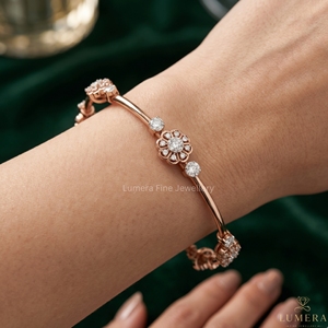 สร้อยข้อมือกำไลข้อมือเพชรสีทองสำหรับผู้หญิงเครื่องประดับหรูหราได้รับการรับรองจากห้องปฏิบัติการที่ปลูกเพชรตัดยอดเยี่ยมมี9KT 10KT - Product Image 6