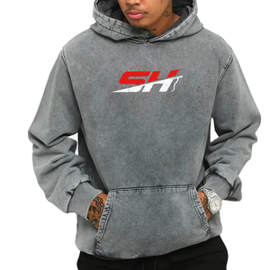 Sweat-shirts à capuche confortables pour hommes, effet délavé, en mélange de coton doux, coupe ajustée, style streetwear. - Product Image 1