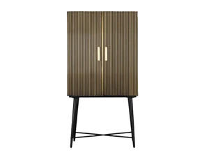 Armoire double porte moderne et minimaliste de luxe avec portes en bois massif, meuble de rangement autoportant pour chambre et salon - Product Image 6