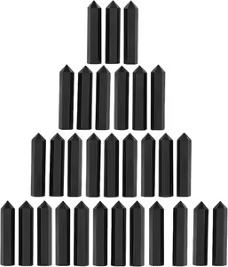 Cristal de pierre noire poli à pointe unique, naturel et unique, pour artisanat, vente en gros - Product Image 2