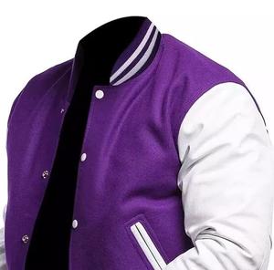 Chaqueta Varsity Personalizada OEM para Hombre, Invierno, Transpirable, Poliéster/Algodón, Resistente al Viento, Secado Rápido, Cuello Alto, Forro Polar - Product Image 1