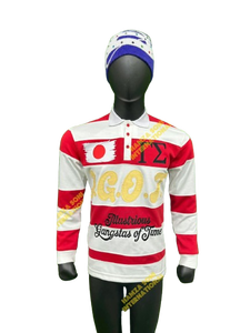 Men's Long Sleeve Cotton <b>Polo</b> Shirt Red <b>White</b> Striped Letter Print Casual Breathable Knitted Front Logo Design - Product Image 1