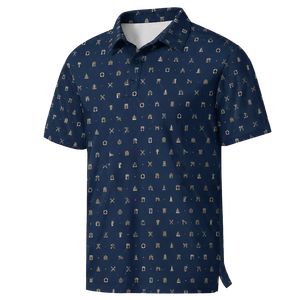 เสื้อโปโลพิมพ์ลายทั้งตัวสำหรับผู้ชาย แห้งเร็ว ระบายอากาศดี แขนสั้น เหมาะสำหรับกอล์ฟ ลำลอง ยูนิฟอร์ม รับผลิตแบบ OEM ODM - Product Image 1