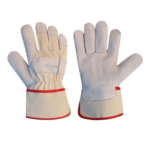 Guantes de Trabajo Industriales de Cuero Vacuno Dividido al por Mayor para Hombre, Unisex, con Tiras Verdes, Doble Palma, Impermeables, para Soldadura - Product Image 1