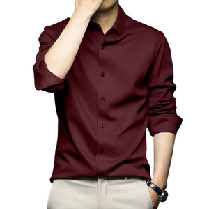 <b>Black</b> Shirts for <b>Men</b> Long Sleeved Spring Autumn Loose Fit Draped Lapel OEM Manufacturer - Product Image 2