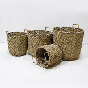 Cesta de Almacenamiento Redonda de Mimbre Tejida a Mano con Asas para Ropa y Artículos del Hogar - Product Image 5