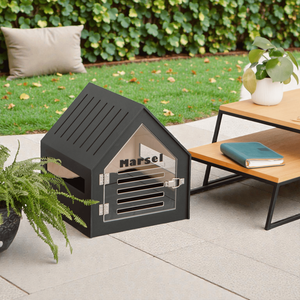 Enclos pour animaux de compagnie en bois esthétique AC24, design intérieur, parc pour chat DIY, enclos modulaire pour chien, style mobilier, fabrication usine - Product Image 1