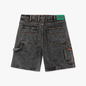 Pantalones cortos de mezclilla 100% algodón para hombre, holgados, con cremallera, bordados personalizados al por mayor, estilo baggy, para skate - Product Image 2