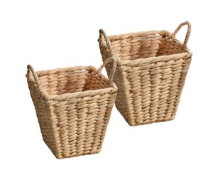 Natural Handwoven Water Hyacinth <b>Storage</b> <b>Basket</b> with Sturdy Braided Handles Decorative Woven Organizer Bin for Home <b>Storage</b> - Product Image 2