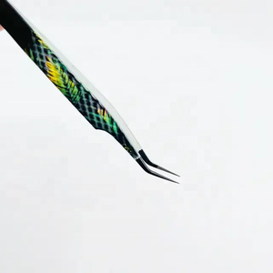 Pinzas de extensión de pestañas de volumen de agarre de diamante de alta calidad pinzas de pestañas de punta de fibra pinzas de acero inoxidable de agarre fuerte - Product Image 3