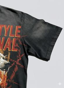 Camiseta de Manga Corta de Verano Rough Play We Are the Streets, de Algodón de Alta Calidad, con Estampado Directo con Tinta Blanca, Diseño de Diamantes - Product Image 4