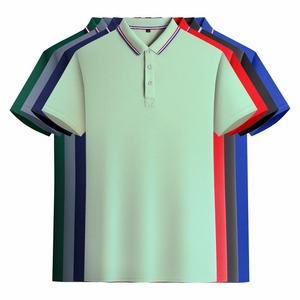 Chemises polo pour hommes avec design à rayures contrastées, étiquettes privées acceptables, vente directe, t-shirts polo pour adultes et garçons. - Product Image 1