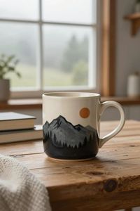 แก้วกาแฟเซรามิกทำมือพร้อมลวดลายธรรมชาติเคลือบแบบเรียบง่าย - Product Image 4