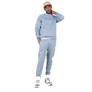 Custom Logo Men's Casual Heavyweight Tracksuits Eco-Friendly Pullover <b>Crewneck</b> Sweatshirt Stacked Jogger Sets - Product Image 1