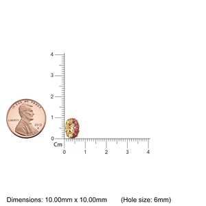 Breloque Ronde en Or Italien 14 carats avec Grenat, Breloque Roue en Grenat Rouge, Support de Breloque Ronde, Bague Éternité avec Pierre Ronde Pierre de Naissance de Janvier - Product Image 3