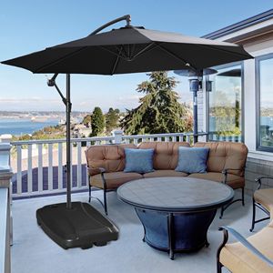 Pesi per Ombrelloni Quadrati da 2,7m e 3m con Ruote, Capacità fino a 75 kg, Riempibili con Acqua/Sabbia, Base Nera per Ombrellone da 3m (10ft) - Product Image 2