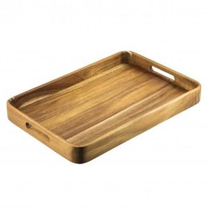 Finest Quality Modern Rectangular Wood Serving <b>Tray</b> <b>Handles</b> Eco-Friendly Dishwasher Safe Multifunction Platter for Kitchen Home - Product Image 1