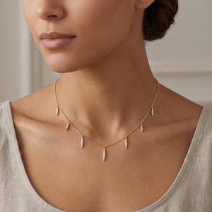 Collar con Colgante de Diamante Marquise en Oro Sólido de 14K, Collar con Cadena de Diamantes Cultivados en Laboratorio, Regalo para Ella - Product Image 5