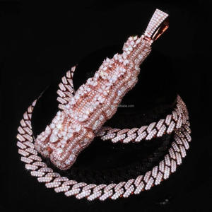 Colgante de Lujo AK47 con Moissanita VVS Cultivada en Laboratorio, Plata 925, Certificado GIA, Chapado en Oro Rosa y Rodio, Joyería Hip Hop para Hombre - Product Image 1