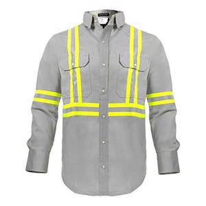 FR Vêtements de sécurité haute visibilité haute visibilité-88% C/12% N 7oz Chemise résistante aux flammes en gris 4X-Large - Product Image 1