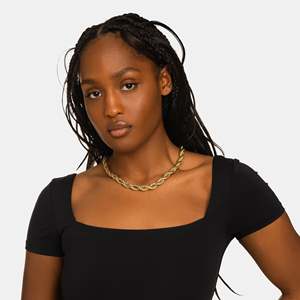<b>Rope</b> <b>Chain</b> Necklace 22k Gold Plated Hiphop Style Silver Base Unisex Everyday Wear - Product Image 3