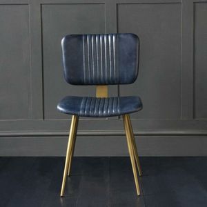 Silla de Hotel Moderna de Cuero PU con Patas Metálicas Cónicas, Respaldo Sólido, Diseño de Mediados de Siglo, Muebles Comerciales para Interiores - Product Image 1