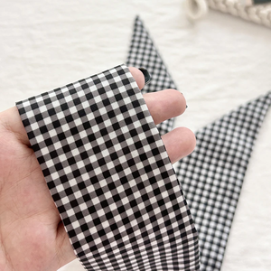 Juego de 6 Pañuelos de Seda Satinada con Diseño a Cuadros para Mujer, Accesorios para Asas de Bolsos, Pañuelos para el Cabello, Cintas para la Cabeza, Lazos - Product Image 5