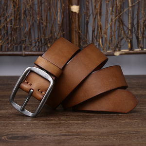 CLASSICAL TRENDS New Black Brown Cow Hide Genuine Leather Belt for Men Pin Buckle Handmade Durable Waterproof 3.5cm Casual - Product Image 4