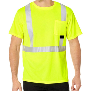 Camisetas de Alta Visibilidad de Manga Corta, 100% Algodón, de Alta Calidad, con Logotipo Personalizado, Reflectantes, de Seguridad para Hombre, 2026 - Product Image 3