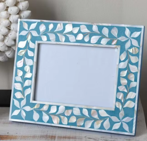 One-of-a-Kind Handmade Mother of <b>Pearl</b> & Brass <b>Photo</b> <b>Frame</b> with Customizable Logo UV Resistant & for for Artisanal Charm - Product Image 2